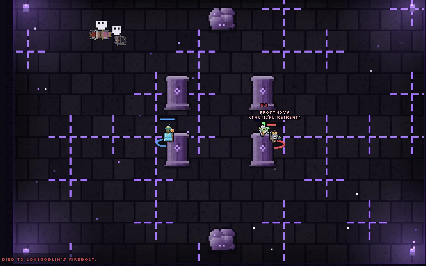 A 3v3 arena match against another guild’s team among pillars: the leader calls defensives and a focus target, and both sides stun and silence each other.